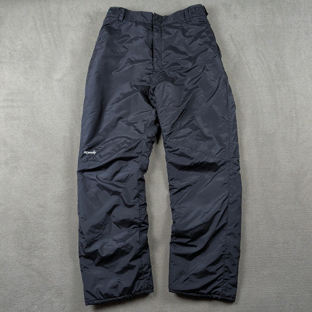 Ski Gear Insulated Ski Pants Mens XL Black Nylon Waterproof Snowboard Winter